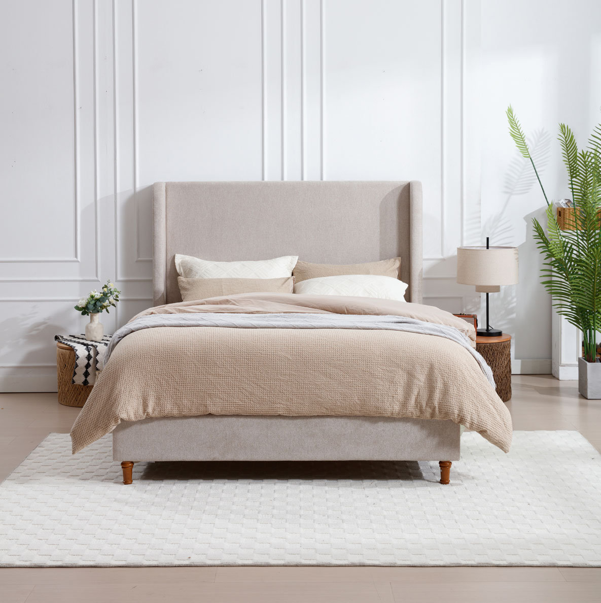 Hokku Designs 54" High Headboard Upholstered Bed Wayfair